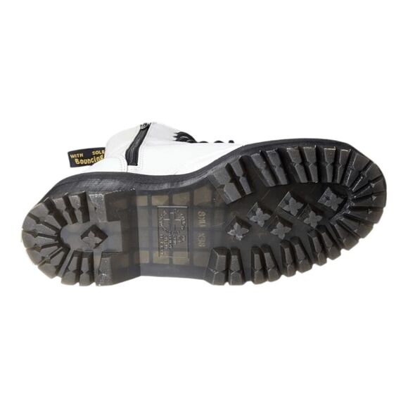 DR. MARTENS Jadon White Smooth Leather Combat Boot Size M9/W10 - Picture 8 of 13